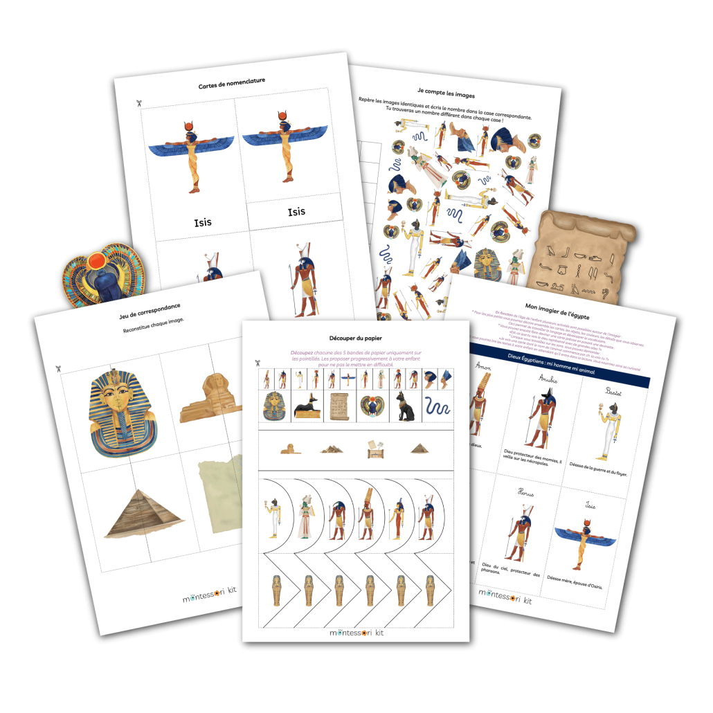 kit egypte a imprimer maison montessori jeu